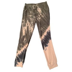 GreenTea Pink Gray Tie Dye Joggers Sweatpants